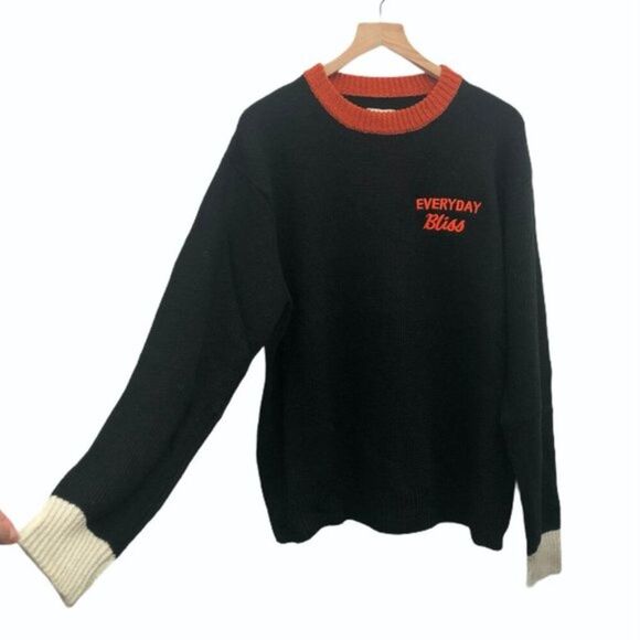 New UNIF Black Everyday Bliss Sweater - Size L - Picture 1 of 7